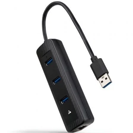 Nanocable Hub USB 3.0 10.16.4604 - 3 Puertos USB-A 3.0 + 1 Puerto Ethernet RJ45 Gigabit, Negro, 15 cm Nanocable Hub USB 3.0 10.16.4604 - 3 Puertos USB-A 3.0 + 1 Puerto Ethernet RJ45 Gigabit, Negro, 15 cm